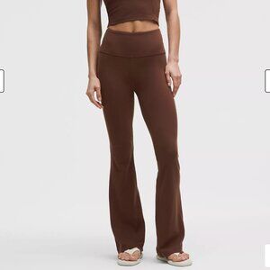 Lululemon High-Rise Flare Yoga Pants in a retired brown